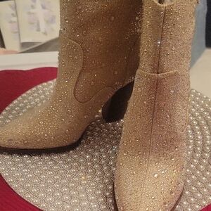 Jessica Simpson Glittering Gold Heeled Boots